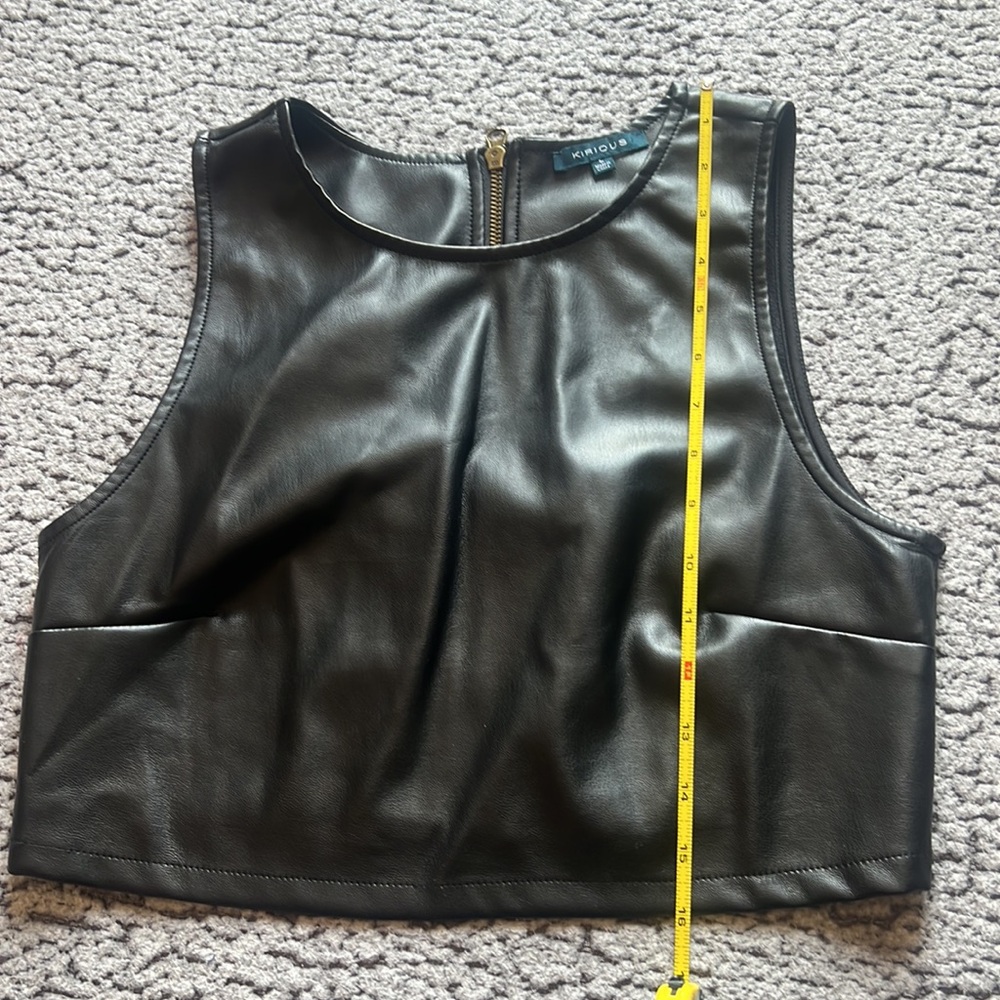 KIRIOUS Black Leather Top - Picture 7 of 10